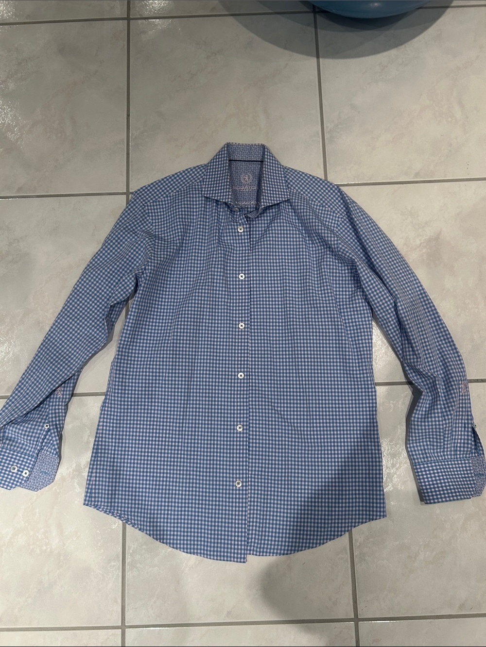 Bugatchi Blue Micro-Check Dress Shirt